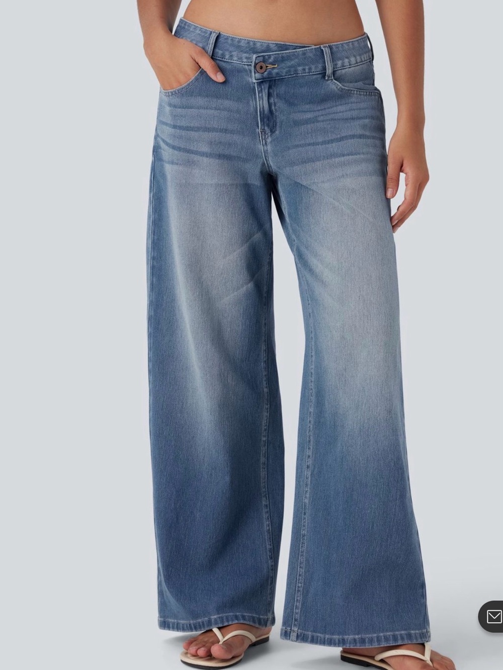 HALARA Blue High-Rise Wide Leg stretch Jeans size L